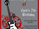 Guitar Birthday Invitations Printable Boys Rockstar Guitar Birthday Party Invitations