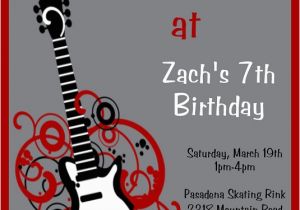 Guitar Birthday Invitations Printable Boys Rockstar Guitar Birthday Party Invitations