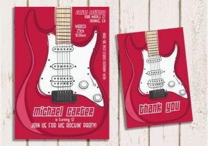 Guitar Birthday Invitations Printable Guitar Birthday Birthday Invitation Suite Print at Home