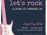 Guitar Birthday Invitations Printable Pink Electric Guitar Birthday Party Invitation Templates