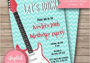 Guitar Birthday Invitations Printable Printable Guitar Birthday Party Invitation Guitar