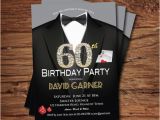 Guy Birthday Invitations Casino 60th Birthday Invitation Adult Man Birthday Party