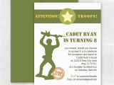 Guy Birthday Invitations Handmade Army Guy Birthday Party Invitations by Elle