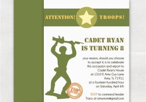 Guy Birthday Invitations Handmade Army Guy Birthday Party Invitations by Elle