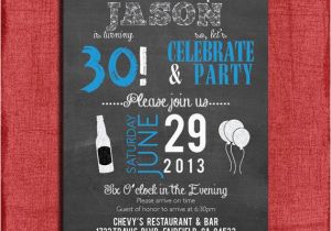 Guy Birthday Invitations Surprise 21st 30th 40th 50th Chalkboard Style Birthday