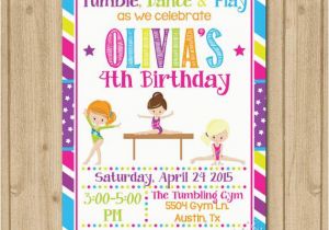 Gym Birthday Party Invitations Gymnastics Birthday Invitation Gymnastics Invitation