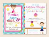 Gym Birthday Party Invitations Gymnastics Birthday Party Invitation Boy Girl Version