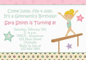 Gym Birthday Party Invitations Gymnastics Birthday Party Invitation by thebutterflypress