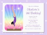 Gym Birthday Party Invitations Gymnastics Birthday Party Invitations Pack Of 10 Beam