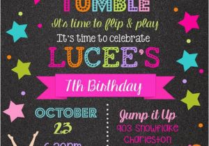 Gym Birthday Party Invitations Gymnastics Birthday Party Invitations Printable or Digital