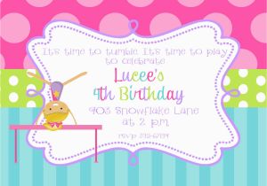 Gym Birthday Party Invitations Gymnastics Birthday Party Invitations Printable or Digital