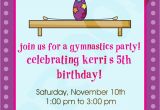 Gym Birthday Party Invitations Gymnastics Party Gymnastics Invitation by Kinsleyskloset