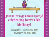 Gym Birthday Party Invitations Gymnastics Party Gymnastics Invitation by Kinsleyskloset