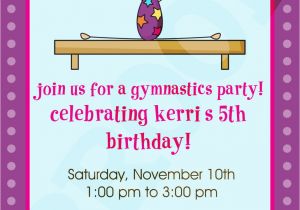 Gym Birthday Party Invitations Gymnastics Party Gymnastics Invitation by Kinsleyskloset