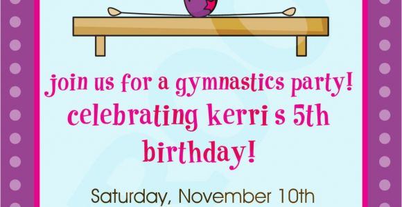 Gym Birthday Party Invitations Gymnastics Party Gymnastics Invitation by Kinsleyskloset