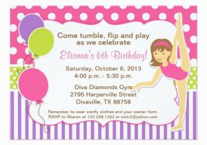 Gymnastic Birthday Party Invitations Gymnastic Birthday Invitation Zazzle Com