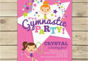Gymnastic Birthday Party Invitations Gymnastics Birthday Invitation Printable Gymnastics