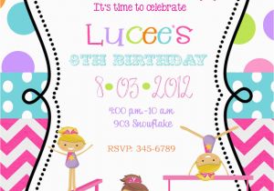 Gymnastic Birthday Party Invitations Gymnastics Birthday Party Invitations Printable or Digital