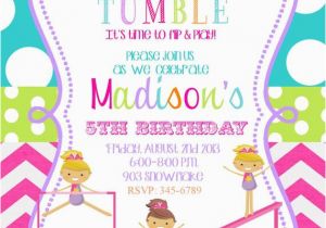 Gymnastic Birthday Party Invitations Gymnastics Birthday Party Invitations Printable or Digital