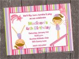 Gymnastics Birthday Invitation Templates Gymnastics Party Invitation Template