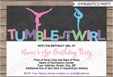 Gymnastics Birthday Invitation Templates Gymnastics Party Invitations Birthday Party Template