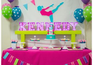 Gymnastics Birthday Party Decorations A Bright Colorful Gymnastics Birthday Party Hoopla
