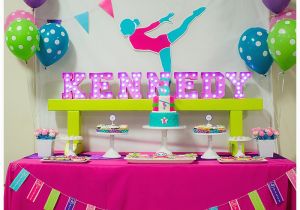 Gymnastics Birthday Party Decorations A Bright Colorful Gymnastics Birthday Party Hoopla