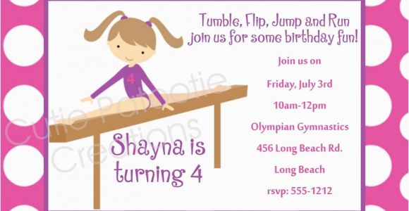 Gymnastics themed Birthday Invitations Free Printable Gymnastics Birthday Invitations