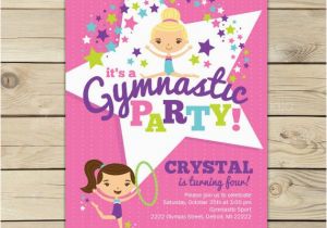 Gymnastics themed Birthday Invitations Gymnastics Invitation Printable Gymnastics Birthday Party