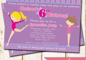 Gymnastics themed Birthday Invitations Gymnastics theme Birthday Party Invitation 5×7 Printable
