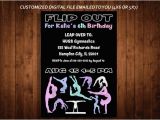 Gymnastics themed Birthday Invitations Gymnastics themed Birthday Party Invitation Gymnast Party