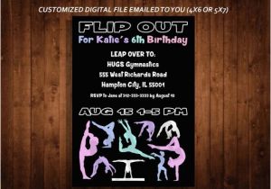 Gymnastics themed Birthday Invitations Gymnastics themed Birthday Party Invitation Gymnast Party