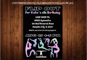 Gymnastics themed Birthday Invitations Gymnastics themed Birthday Party Invitation Gymnast Party