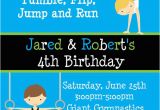 Gymnastics themed Birthday Invitations Printable Birthday Invitations Twins Party Gymnastics themed