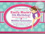 Gymnastics themed Birthday Invitations Tumbling Gymnastics Party Birthday Invitations Di 273