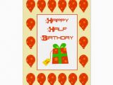 Half Birthday Cards Free Happy Half Birthday Card Zazzle