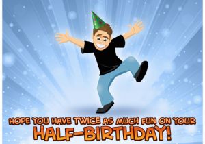 Half Birthday Cards Free Myfuncards Twice as Much Fun Boy Send Free Birthday