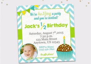 Half Birthday Invitation Half Birthday Invitation Boy 6 Month Birthday Invitation