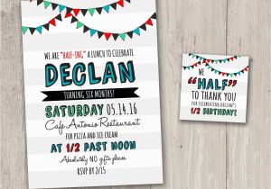 Half Birthday Invitation Half Birthday Invitations 1 2 Birthday Party Digital File