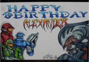 Halo Birthday Card Halo Birthday Card In Marker by Sdmfukr On Deviantart