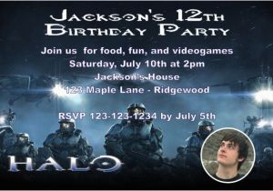 Halo Birthday Card Halo Birthday Invitation Personalized Party Invites