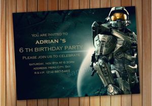 Halo Birthday Card Halo Spartan Invitation Halo Birthday Invitation by Pastagetti