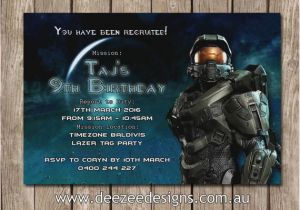 Halo Birthday Invitations Free Halo themed Personalised Birthday Invitations You Print