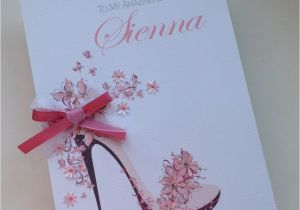 Handmade Birthday Cards for Mom From Daughter Personalised Handmade Shoe Birthday Card Mum Daughter Wife