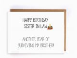 Handmade Birthday Cards for Sister In Law Funny Happy Birthday Card for Sister In Law Blank Greeting