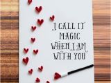 Handmade Birthday Gifts for Husband From Wife Greeting Card I Call It Magic when I Am with You Heart