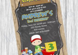 Handy Manny Birthday Invitations Handy Manny Invitation Birthday by Michellepartycards On Etsy