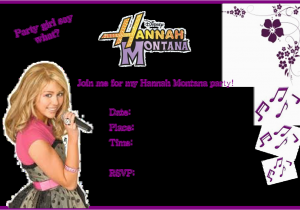 Hannah Montana Birthday Card Free Printable Birthday Invitations for Girls with Hannah