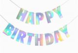 Happy 1/2 Birthday Banner Holographic Silver Birthday Banner