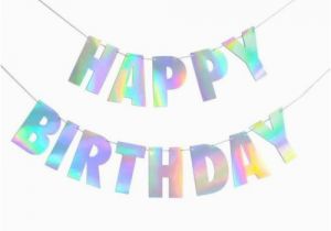 Happy 1/2 Birthday Banner Holographic Silver Birthday Banner